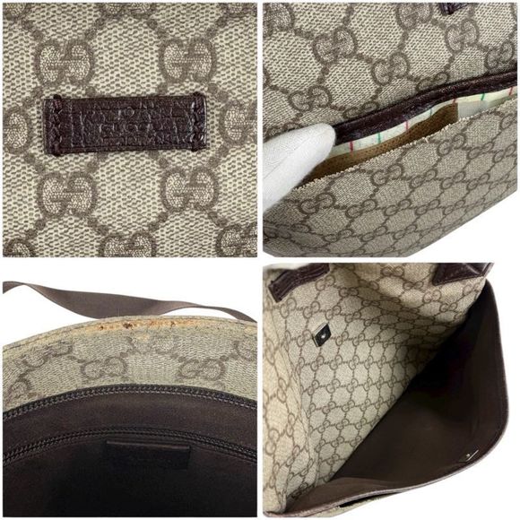 Gucci Crossbody Bag Shoulder Bag GG Supreme Beige Brown Pvcleather 141626 - Picture 8 of 12